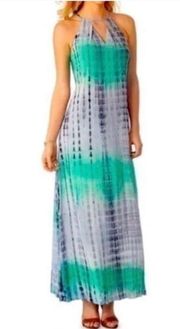 Green Tie Dye Sleeveless Maxi Dress