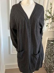 MattyM Cotton Acrylic Blend Charcoal XXL Open Front NWT Cardigan