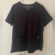 Figs black technical collection scrub tops size large 2 front pockets