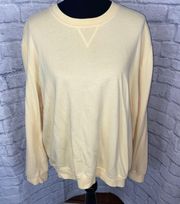 Scandia Woods XLG Women Sweatshirt cotton blend Crewneck Longsleeve yellow