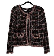 Anthropologie Sioni Boucle Tweed Multicolor Cardigan Size L