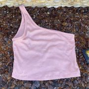 SKATIE CARRIE CROP One Shoulder Top in Blush Pink. Size Large. New! NWT.