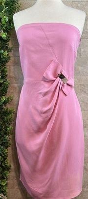 Cristinaeffe Collection Italy Strapless Bow Stretch Dress Pink Size IT 46 US 10
