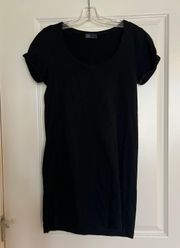 Black Cotton T-Shirt Dress