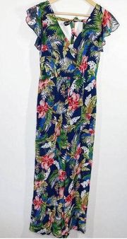 Seek the Label Navy Blue Floral Print Cutout Jumpsuit Women's Size Medium M NWT