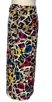 Diane Von Furstenberg Vintage Silk Chiquita Mosaic Barcelona Maxi Wrap Skirt