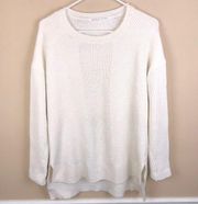 Athleta Women’s Extra Fine Merino Wool Blend Cream Oversized Knit Hi-Low Sweater