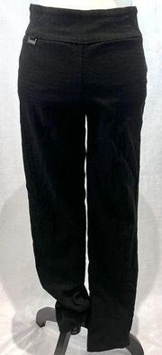 Peck & Peck black straight leg textured dress pants size 4