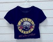 Guns N Roses Cropped Black Tee M