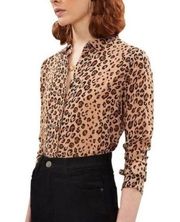 Reformation Leopard Print Button-down Top