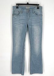 MEK Denim by Miss Me Kansas Bootcut Stretchy Jeans Size 28x34 Light Blue Wash