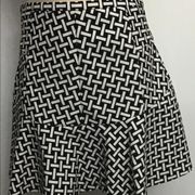 DVF Geometric Flute Mini Skirt Size 10 B & White