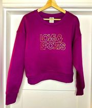 Love and sports cropped magenta sweatshirt M 8-10