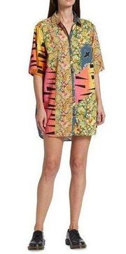 $450 NWT RE/DONE MULTI PINEAPPLE OVERSIZED SHIRT DRESS SZ SMALL