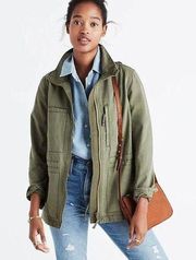 Madewell Womens Fleet Jacket Army Green Size: Small