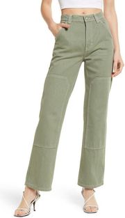 | NWT Harrison Carpenter High Rise Straight Pants in Moss Green