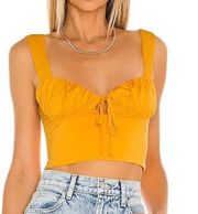 Camila Coelho Daisy Crop Top in Mustard Yellow