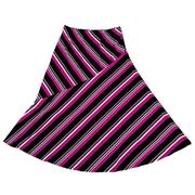 Ny Collection  Skirt PM Petite Medium MP Black Pink White Striped Fit n Flare