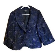 Peck & Peck Womens Plus Size 14 Multicolor Textured Blazer Jacket