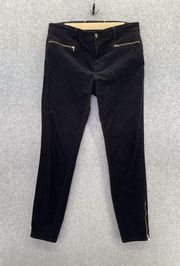 J Brand J.Brand Women's Micro Corduroy Pants Solid Black Zip Ankle Size 29 Iselin