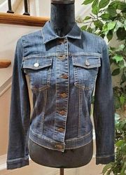 Kut from the Kloth Blue Denim Cotton Buttons Long Sleeve Casual Jeans Jacket