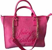 Juicy Couture Pink flash Gold Chain Diamond Terry Beach Tote Bag Viral