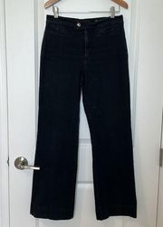 NYDJ Black Denim Stretch Trouser Jeans Not Your Daughters Size 6 Petite