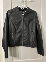 Faux Leather Crop Jacket