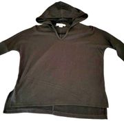Workshop Republic Clothing Womens Black Hooded Short Sleeve T-shirt Size X-Small