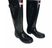Hunter  Original Tall Gloss Rain Boots Navy 8