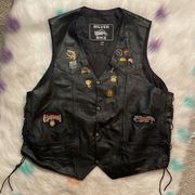 SILVER Bike Harley Davidson Genuine Leather Vest