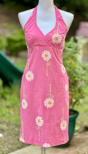 Vintage Lily Pulitzer Pink Daisy Halter Dress 4