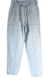 𝅺AERIE Acid Wash High Waisted Paperbag Jeans