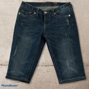 Seven7 Distressed Mid Rise Bermuda Jean Shorts 4