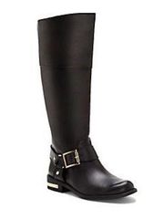 Vince Camuto Kallie black leather riding boots