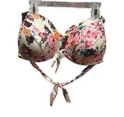 3XL floral bikini top with padding and lining