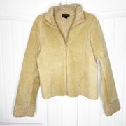 Express Vintage Suede Brown Leather Jacket L Penny Lane Sherpa Shearling Lined