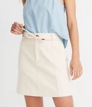 Madewell  Capital A-Line Belted Mini Skirt Sz 6 Cream