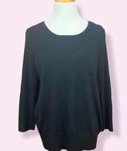 Joseph A soft black sweater gold tone toggle accents