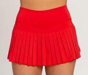 Candy Red Pleated Tennis Skirt