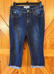 Royalty Wanna Betta Butt Women's Size 4 Blue Capri Dark Wash Stretch Denim Jeans