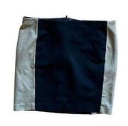 black tan colorblock mini pencil skirt 6 stretch straight party club
