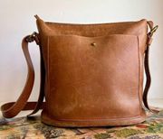 Madewell Brown Distressed Worn in Small Genuine Leather Transporter Tote Bag