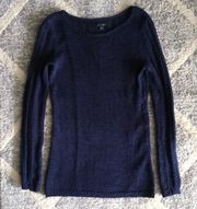 NWOT  Navy Blue Long Sleeve Crochet Sweater, Sz S