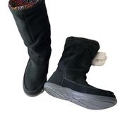 Crocs Adela black suede‎ boots size 5