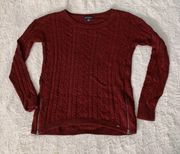 American Eagle Burgundy Knitted Sweater