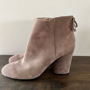 Tahari Taupe Gray Suede Bootie - Size 7.5