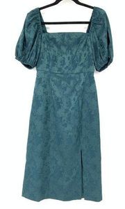 Sachin & Babi X Dillards Women's 0 Gina Jacquard Square Neck Midi Dress Emerald