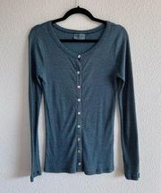 Michael Stars Slate Blue Full Button Down Scoop