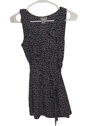 Women’s black with white polka dots sleeveless blouse